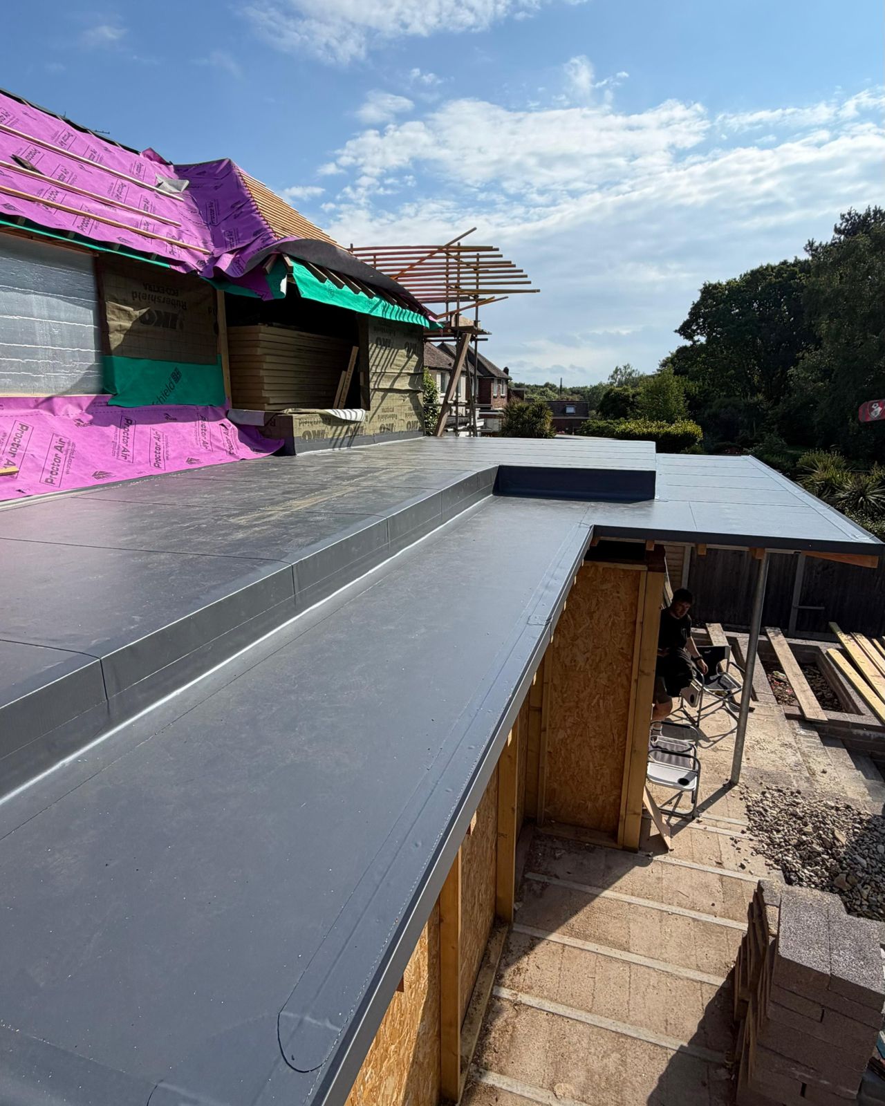 Domestic flat roofing works in progress
