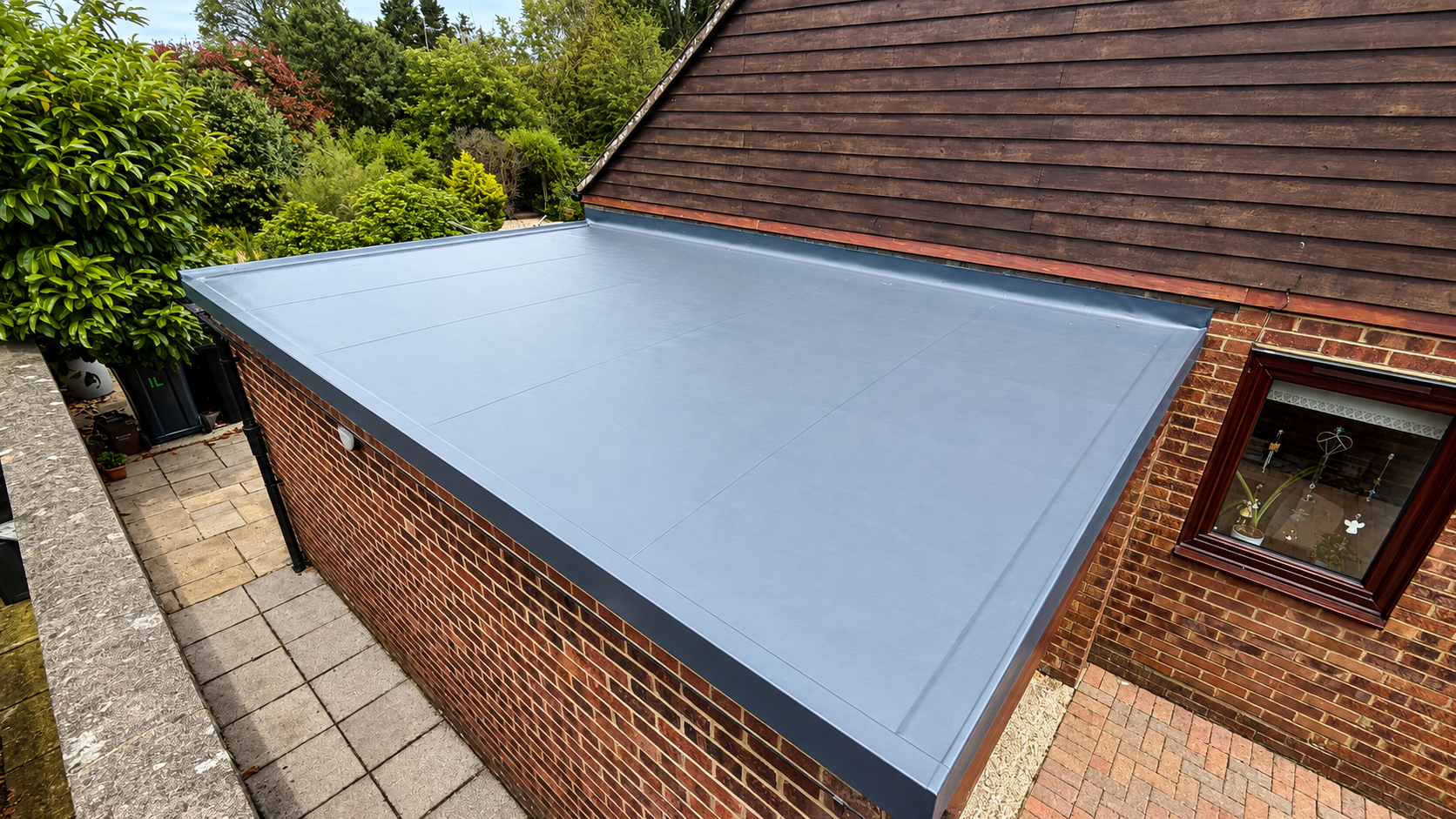 Completed flat roof overlay project in Fordingbridge, Hampshire by KJM Roof & Build Ltd