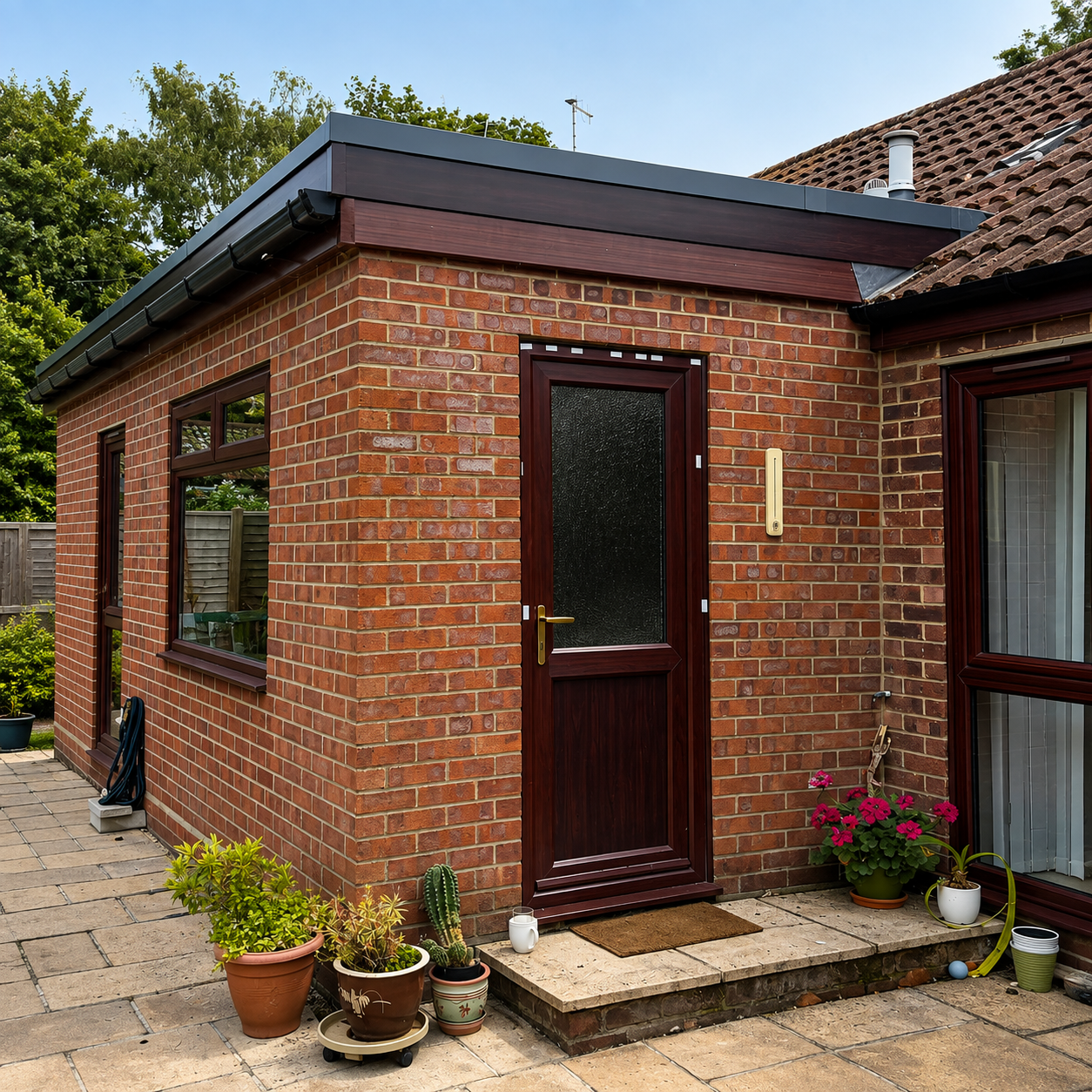 Porch flat roof overlaid with Alwitra single ply membrane in Fordingbridge